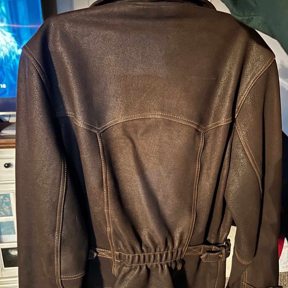 Leather jacket fitted - image 2